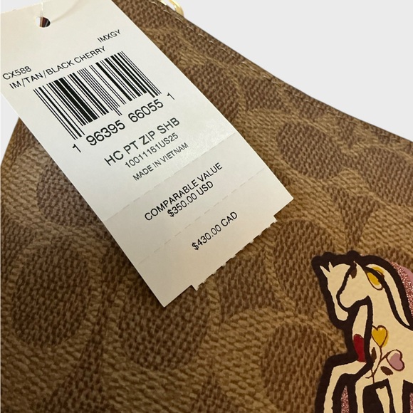 Coach CX588 Signature Canvas Shoulder Bag Horse & Carriage Print - Picture 5 of 13